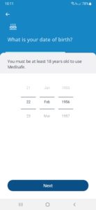 Medisafe date of birth screen